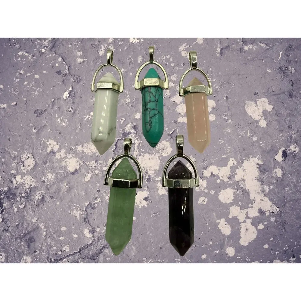 Turquoise Silver Pendant Necklace Boho Fairycore Spiritual